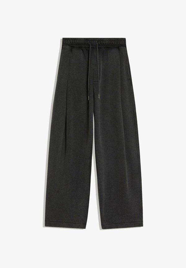 Bershka BALLOON WASHED - TRACKSUIT BOTTOMS - Tracksuit bottoms - dark grey