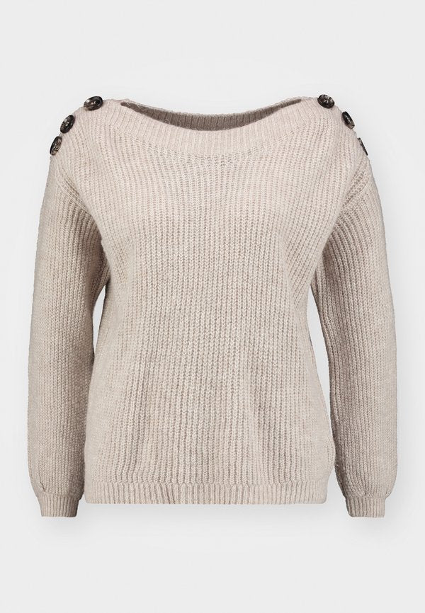 ONLY ONLJADE BUTTON - Jumper - whitecap gray melange
