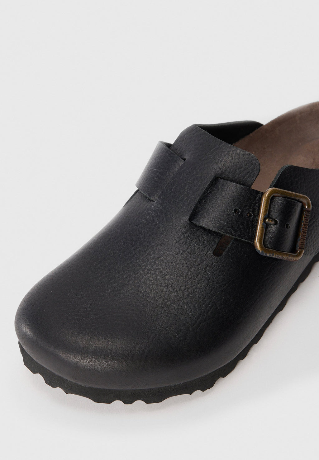 Birkenstock BOSTON WB LE VINTAGE WOOD BLACKN - REGULAR