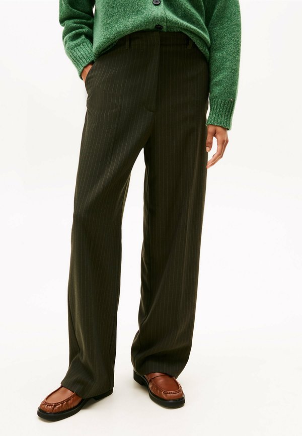 Tommy Hilfiger PINSTRIPE PANT - Trousers - camo green pinstripe