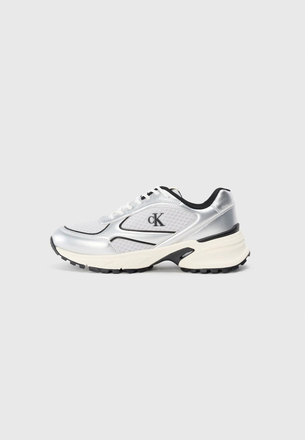 Calvin Klein Jeans HIKE RUNNER - Trainers - silver-coloured/black/marshmallow