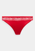 Tommy Hilfiger LACE TRIM MICROFIBRE THONG - Thong - primary red