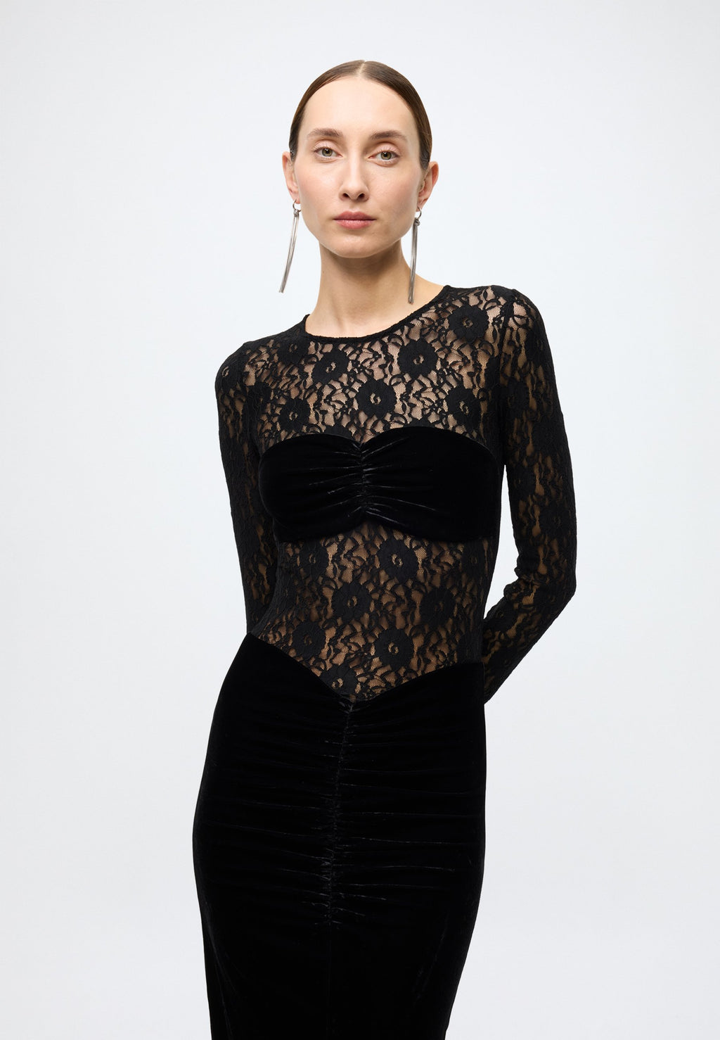 Bardot HELENIE VELOUR LACE MAXI DRESS