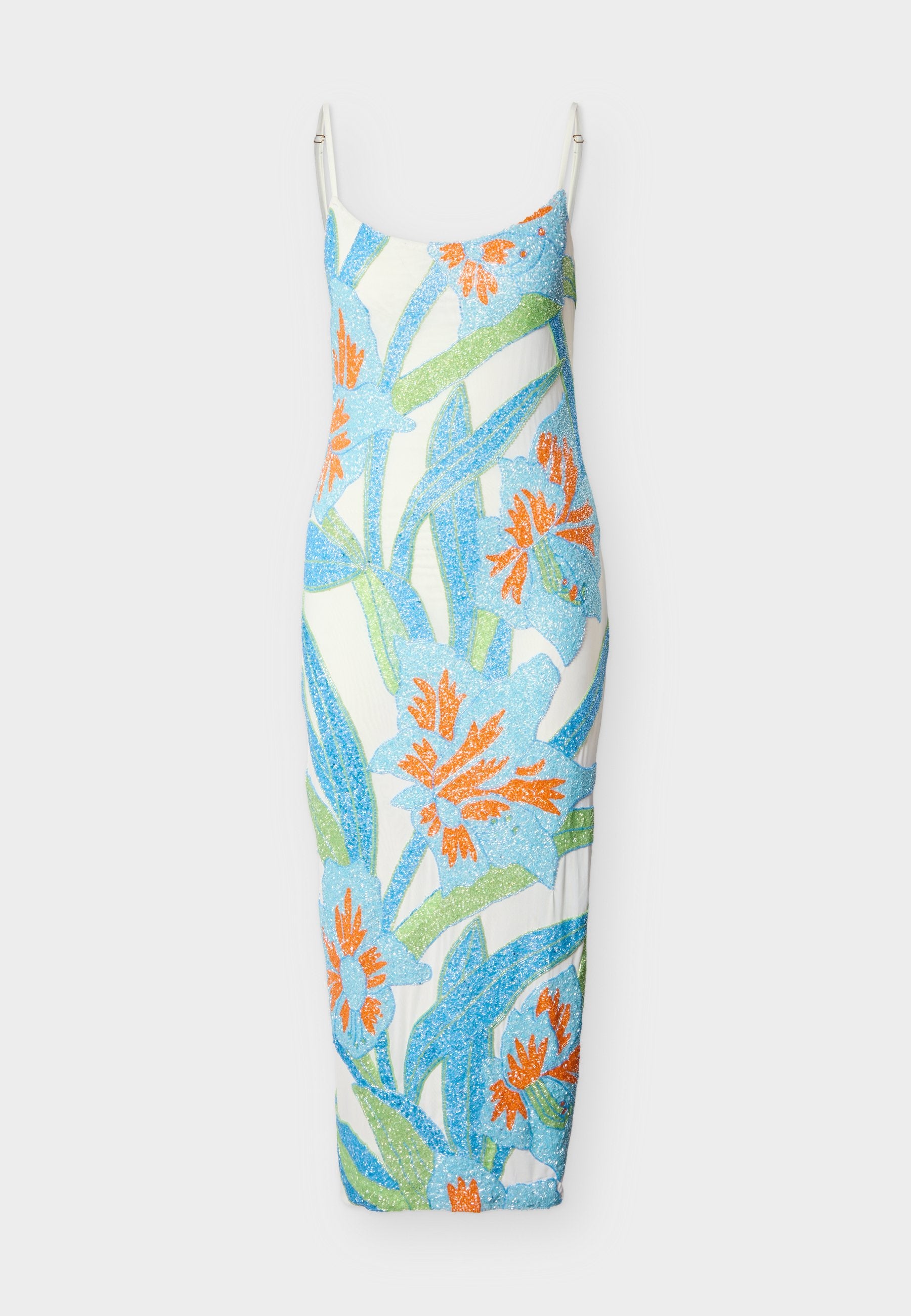 OCEANUS DELIAH BEADED MIDI DRESS