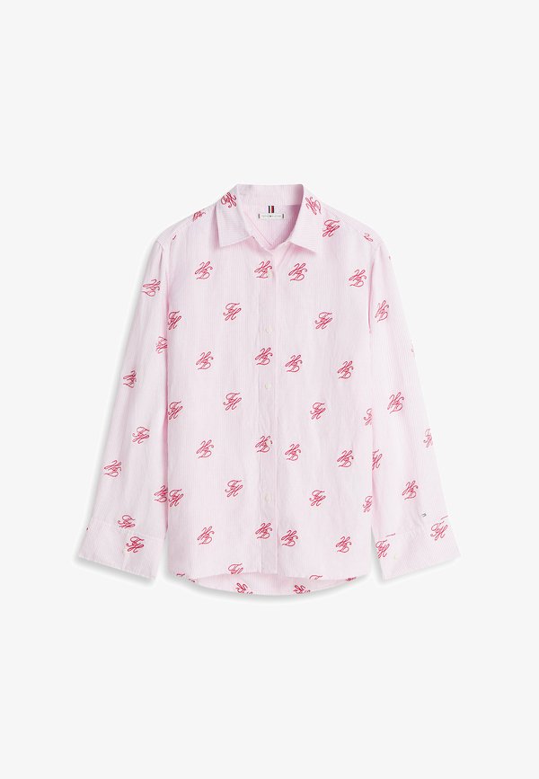 Tommy Hilfiger LOGO EMBROIDERY - Button-down blouse - script ithaca rose petal