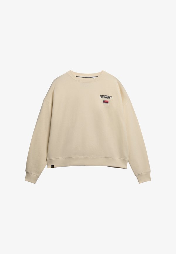 Superdry & Co SUPERDRY ATHLETIC ESSENTIALS RELAXED CREW  - Sweatshirt - desert bone off white