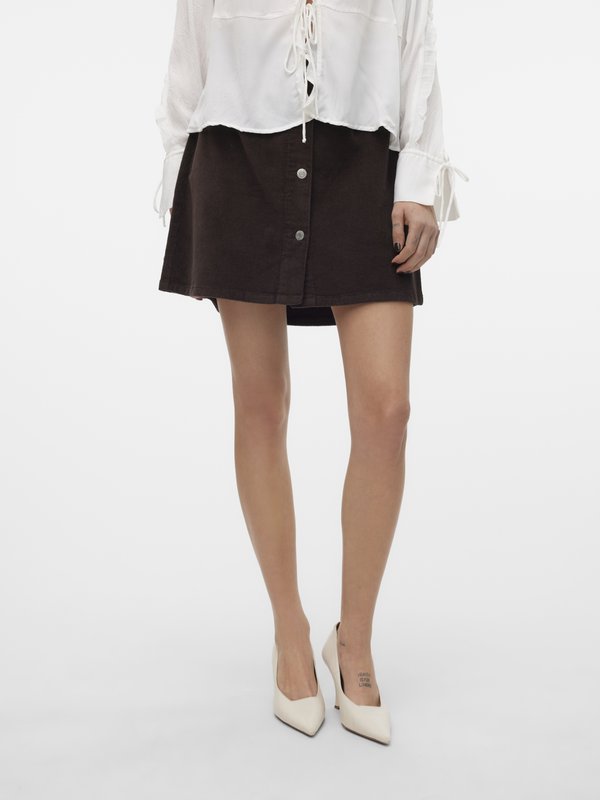 Vero Moda VMETTA SKATER SKIRT  - Mini skirt - chocolate torte