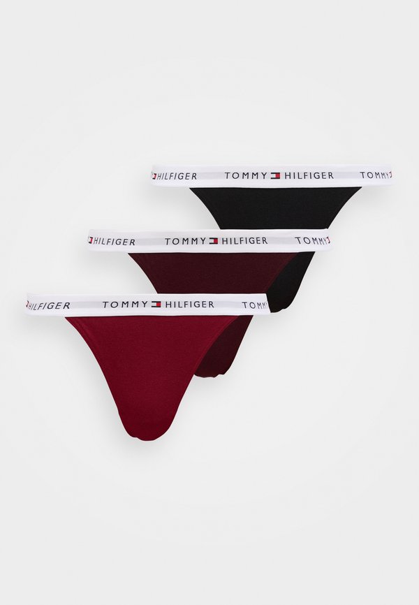 Tommy Hilfiger 3 PACK - Thong - black/rouge/burgundy