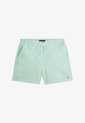 Tommy Hilfiger ESSENTIAL ITHACA STRIPE MID LENGTH  - Swimming shorts - jade wink   ecru ithaca