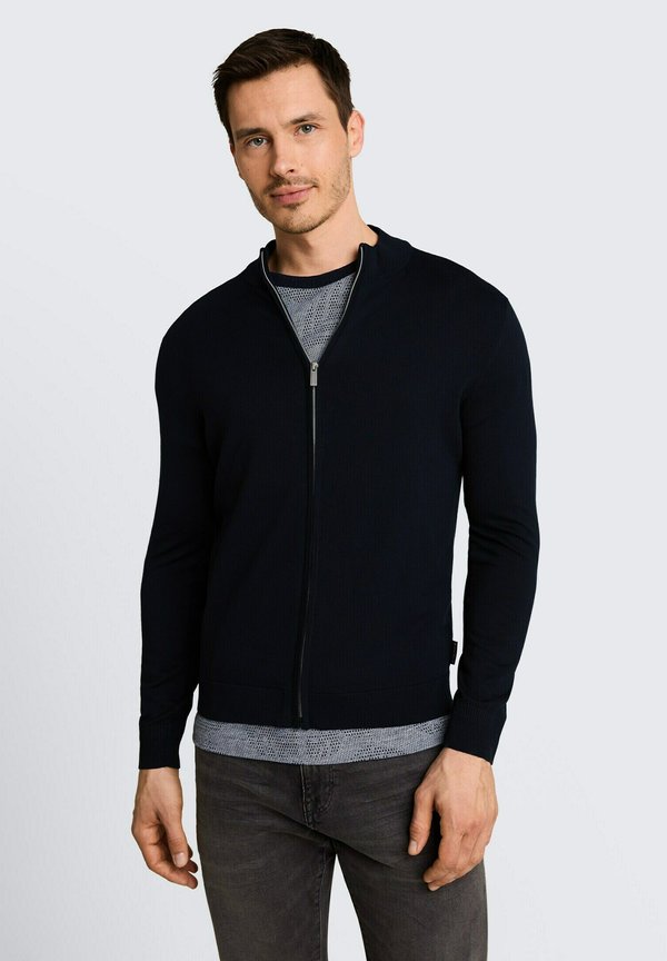TOM TAILOR TOM TAILOR PULLOVER & STRICKJACKEN STRICKJACKE MIT SEIDENANTEIL - Cardigan - sky captain blue