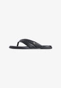 Tommy Hilfiger LEATHER TOE POST FLAT SANDALS - T-bar sandals - black