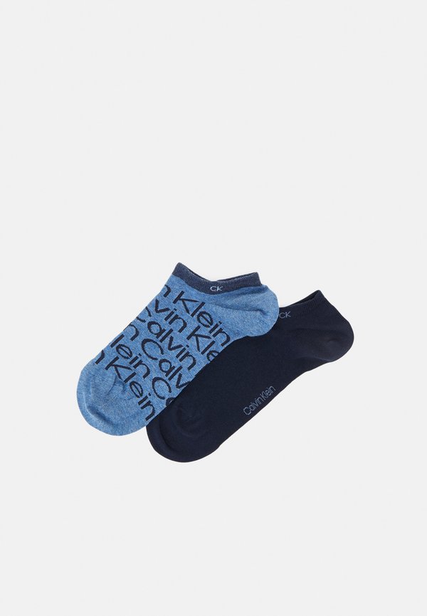 Calvin Klein Underwear SNEAKER ALL OVER PRINT 2 PACK - Sneaker socks - mid denim