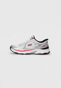 Skechers STAMINA - Trainers - white/silver-coloured/red