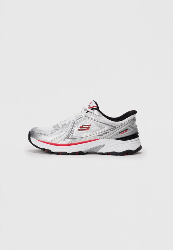 Skechers STAMINA - Trainers - white/silver-coloured/red