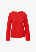 s.Oliver WEICHER MIT RUNDHALSAUSSCHNITT UND LOCHMUSTER - Jumper - rot