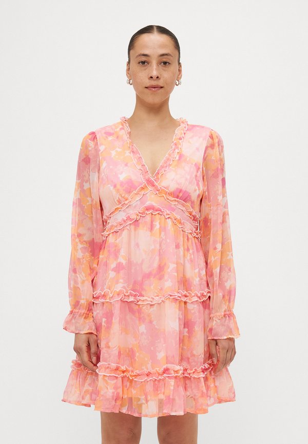 Vero Moda Petite VMSMILLA FRILL SHORT DRESS - Day dress - crystal pink