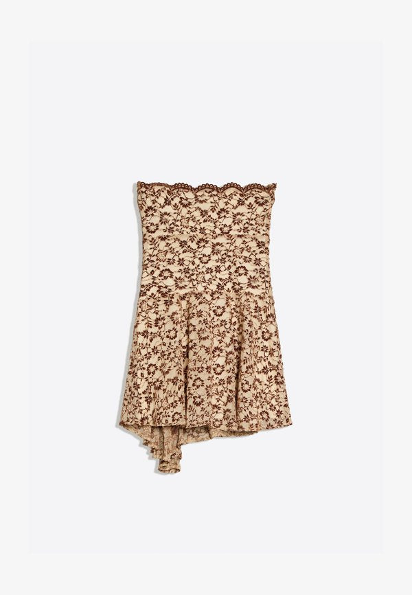 Bershka BANDEAU MINI DRESS - Day dress - dark green