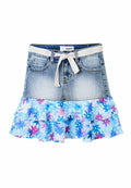 FLORAL RUFFLE DENIM Media 1