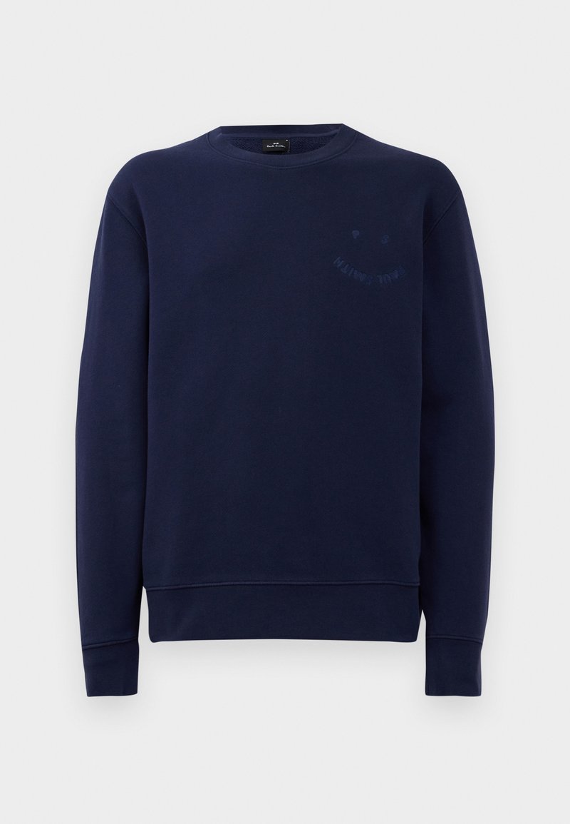 Marineblaue Sweatshirt aus weichem Baumwollmix, mit Rundhalsausschnitt, langen Ärmeln und einem minimalistischen Logodetail auf der Brust.