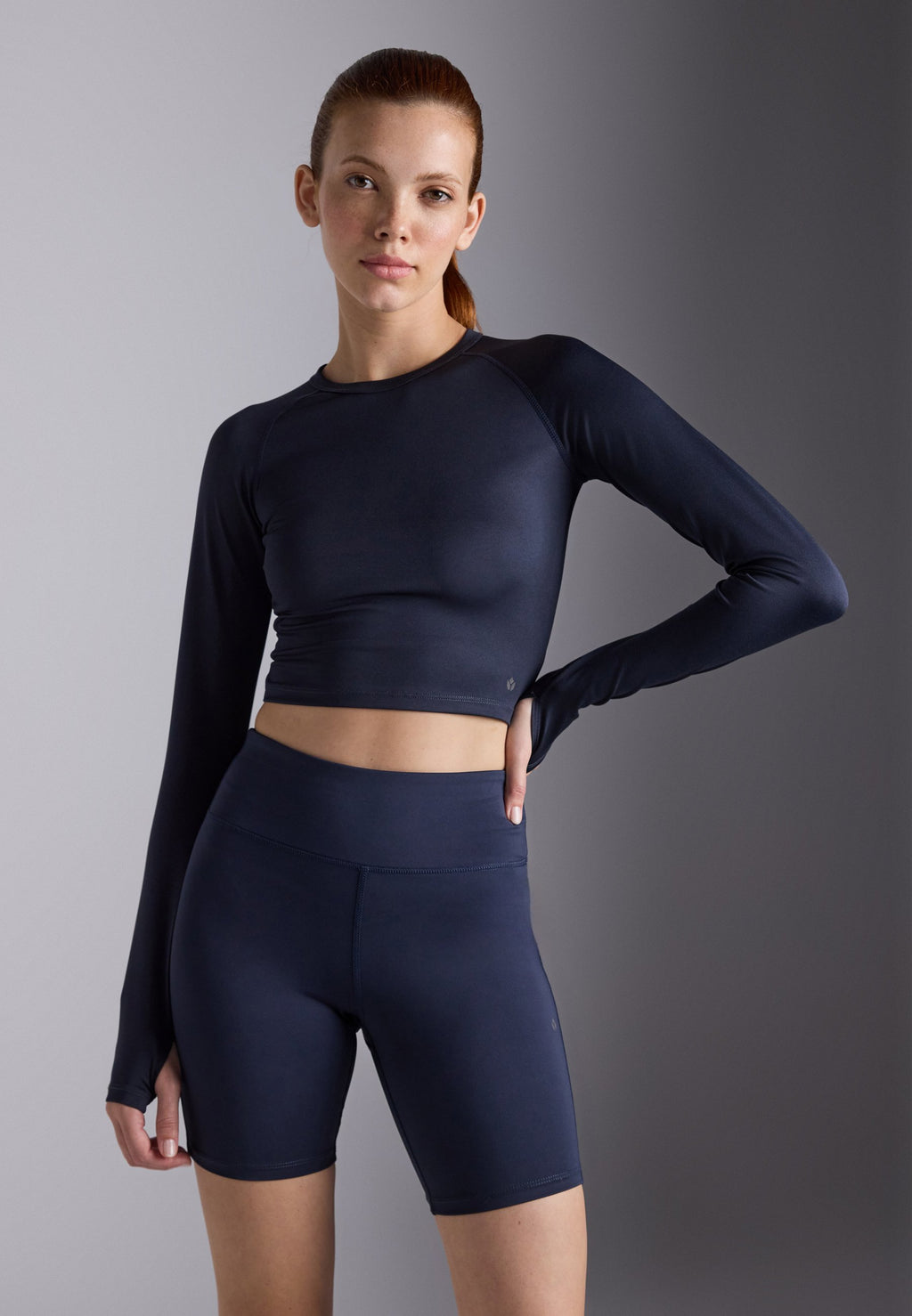 Even&Odd active ESSENTIAL CROPPED LONG SLEEVE TOP WITH THUMB HOLES