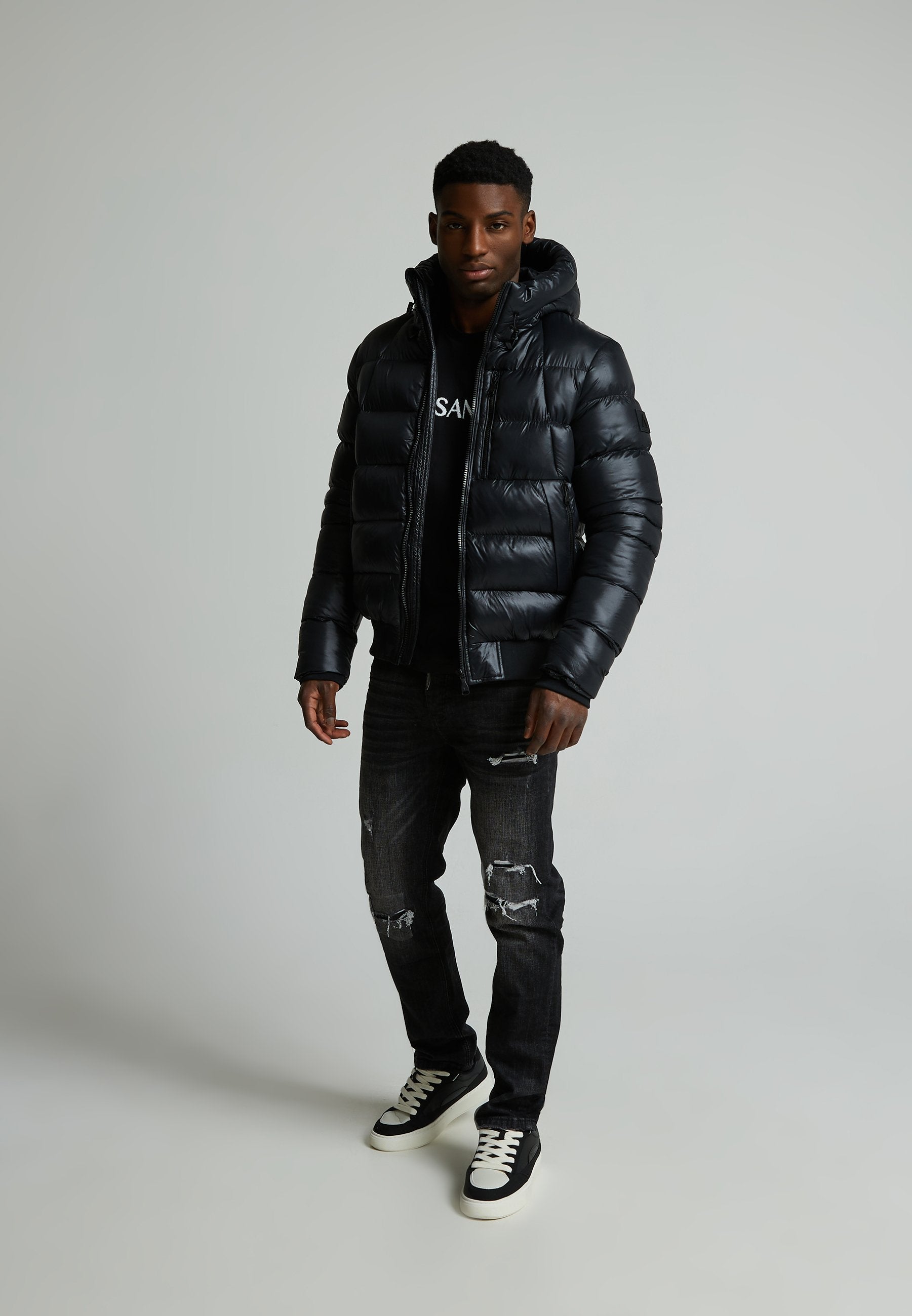 Alessandro Zavetti VIAGGIO HIGH SHINE PUFFER BOMBER JACKET