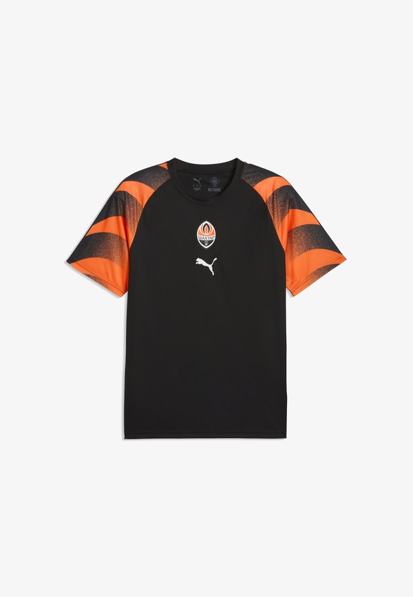 Puma SHAKTHAR DONETSK AUFWÄRMTRIKOT - Print T-shirt - black-rickie orange