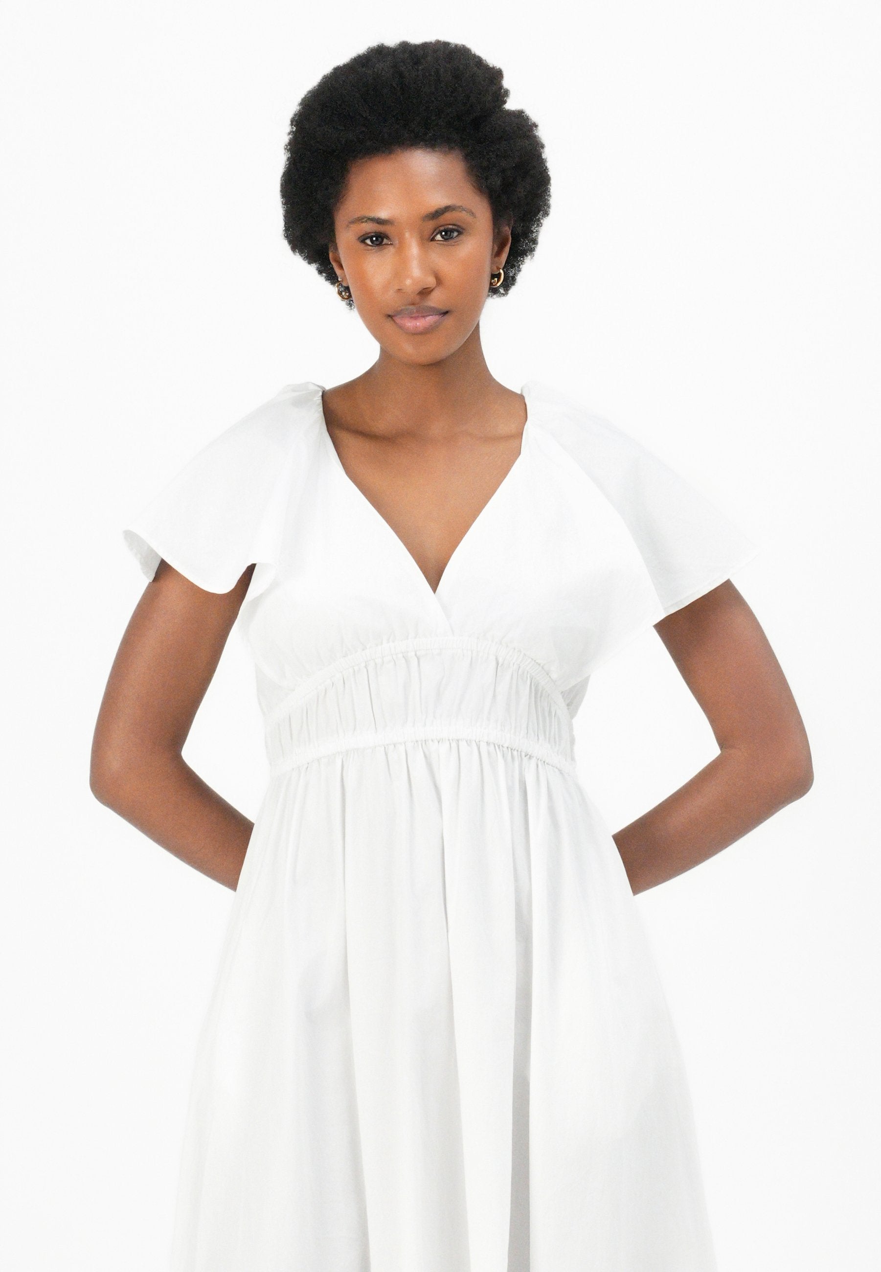 FRILLED SLEEVE MIDI DRESS Media 5