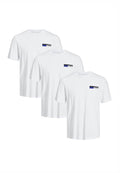 Jack & Jones 3ER PACK CORP - Print T-shirt - white small print