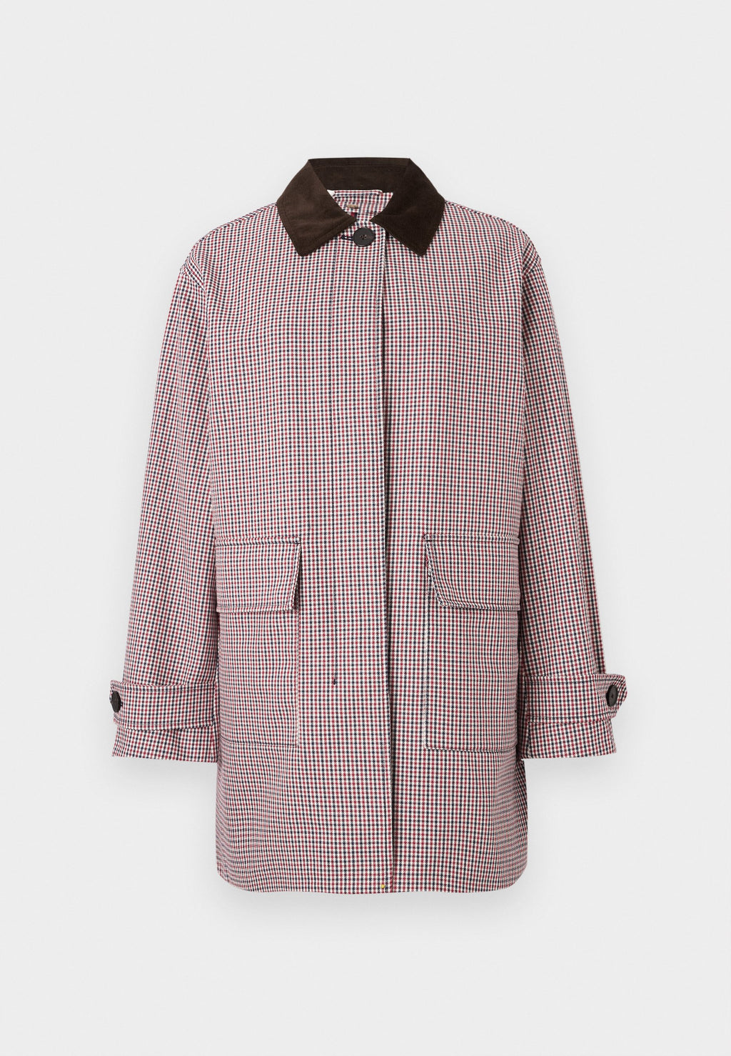 WATER REPELLENT CHECK OVERSIZED 2-IN-1 COAT Media 1