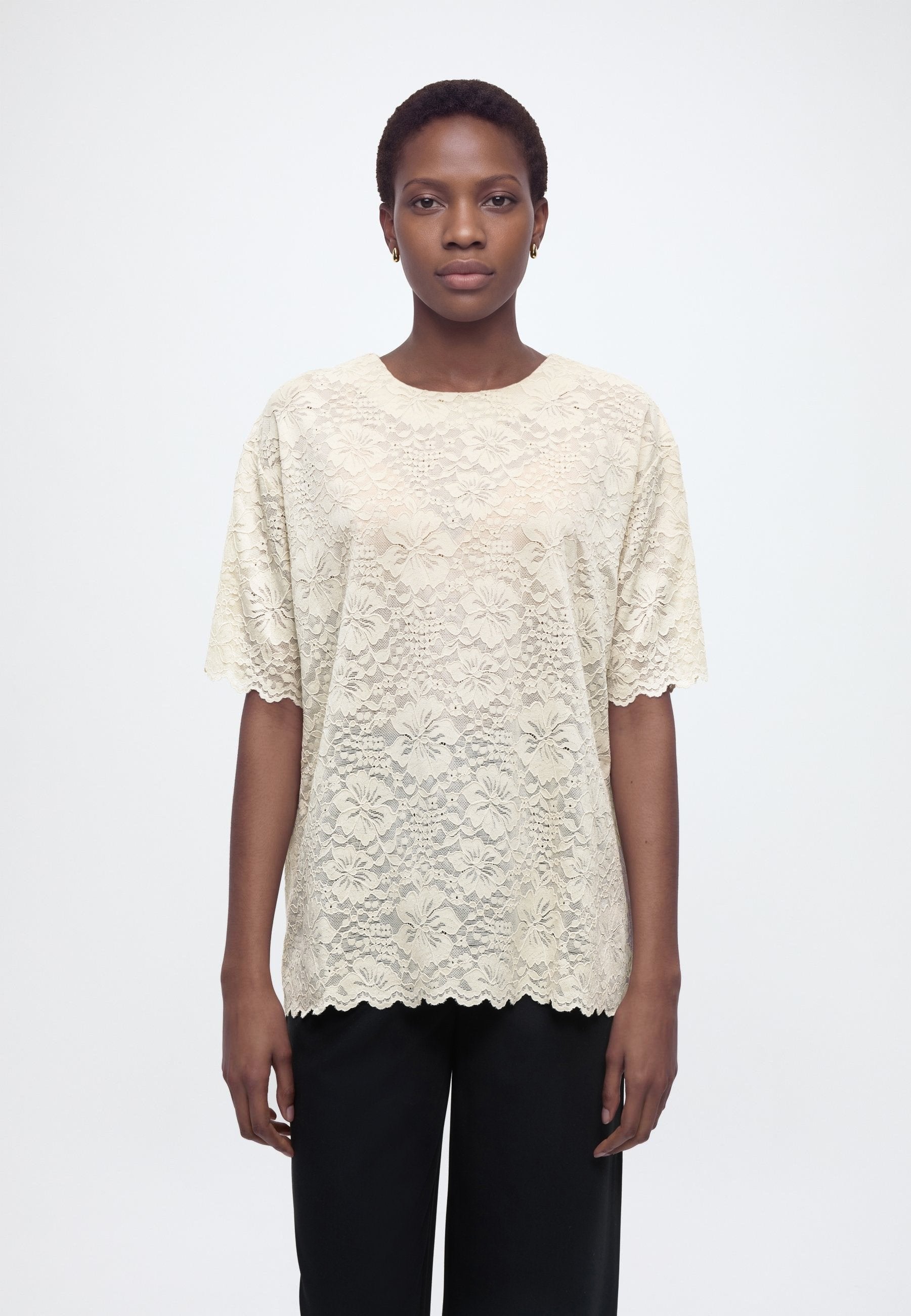 Rosemunde RWFIONA SS OVERSIZE LACE T-SHIRT