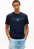 Tommy Hilfiger BRAND LOVE MONO STACK TEE - Print T-shirt - desert sky