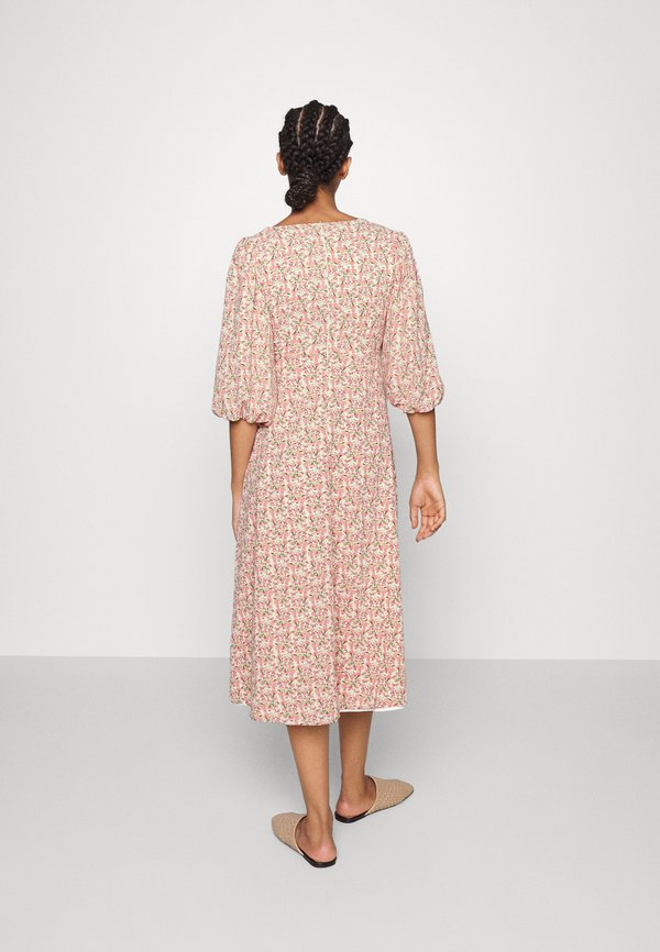 IN THE STYLE FLORAL PRINT PUFF SLEEVE MIDI WEDDING GUEST