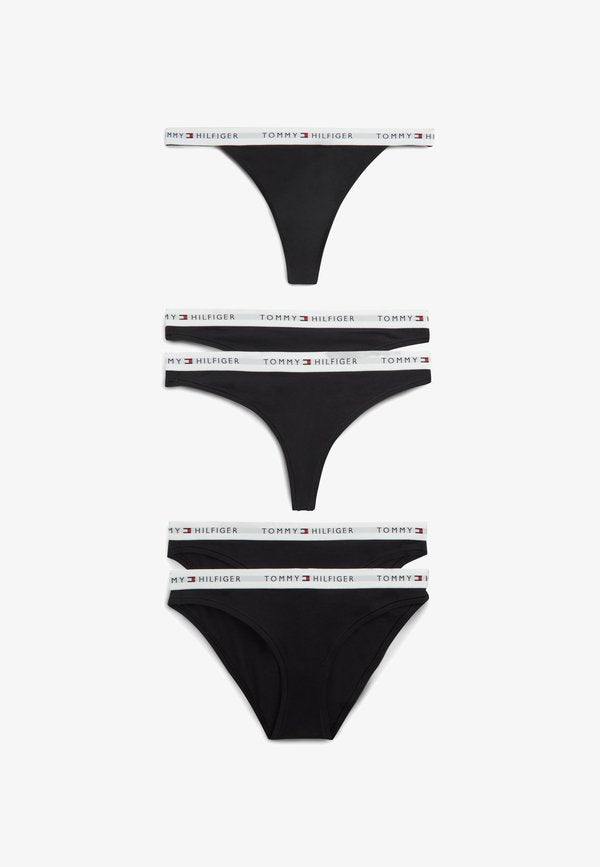 Tommy Hilfiger 5-PACK ESSENTIAL LOGO WAISTBAND MIXED UNDERWEAR - Thong - black
