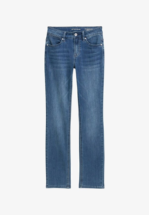 TOM TAILOR TTALEXA STRAIGHT FIT - Straight leg jeans - mid stone wash denim