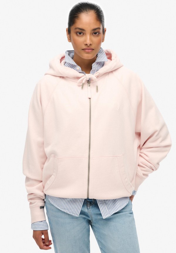 Superdry & Co STUDIOS RELAXED ZIP - Zip-up sweatshirt - mauve morn pink