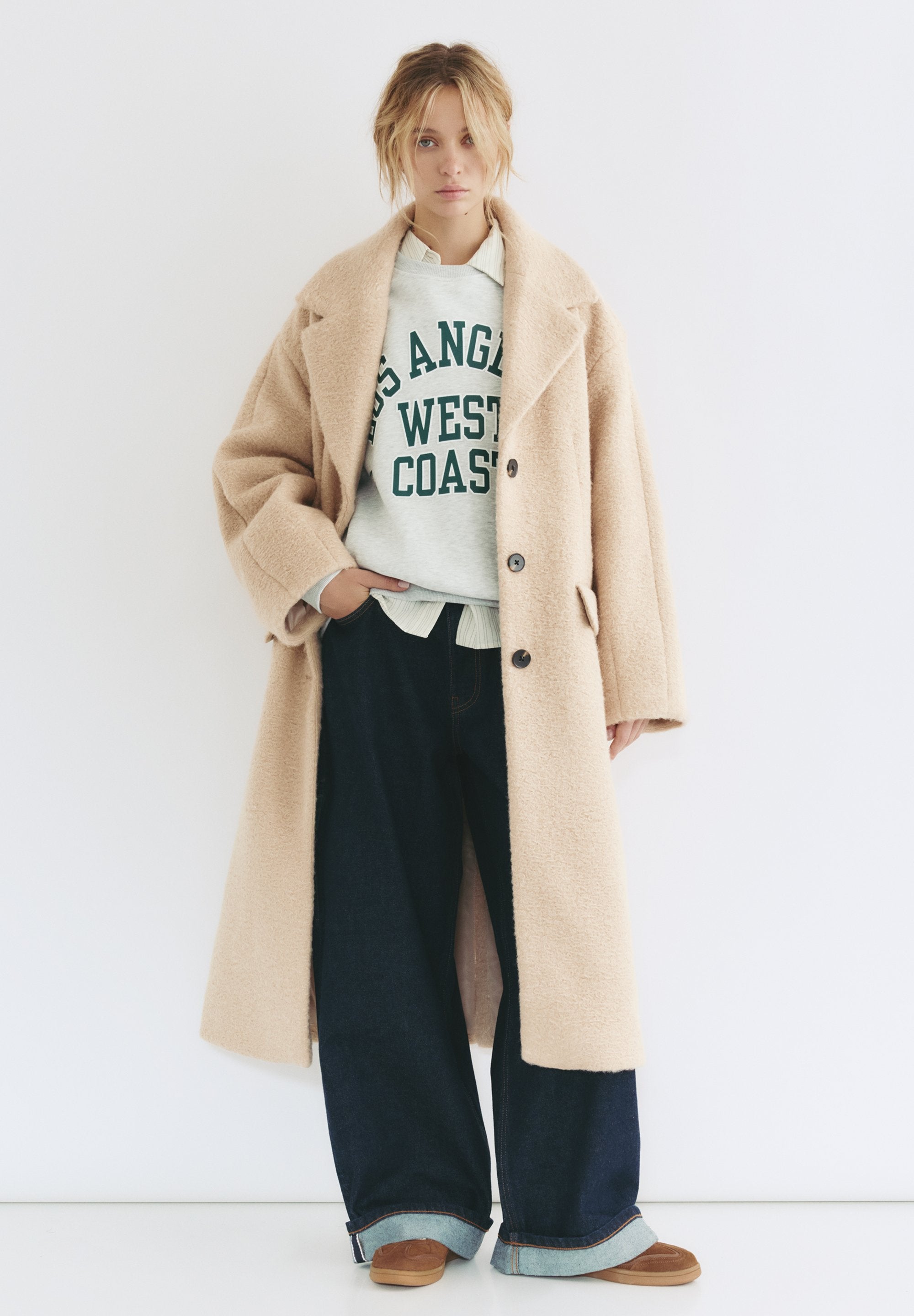 PULL&BEAR LONG BOUCLÉ