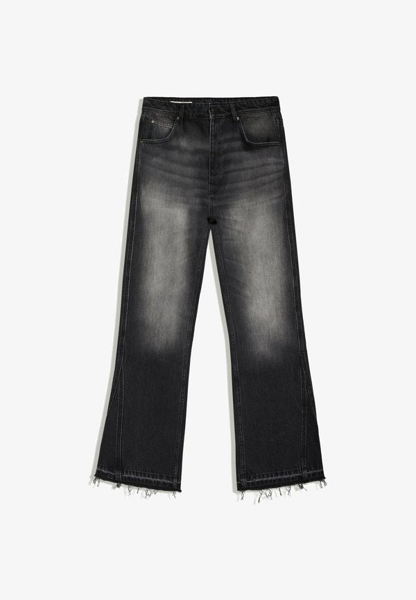 Bershka STRAIGHT-LEG FLARED - JEANS - Flared Jeans - black