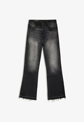 Bershka STRAIGHT-LEG FLARED - JEANS - Flared Jeans - black