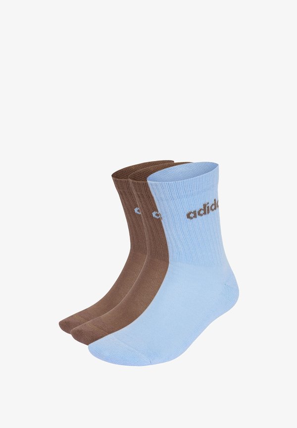 adidas Performance LINEAR CREW SOCKS CUSHIONED SOCKS UNISEX 3 PAIR PACK - Socks - earth strata glow blue earth strata