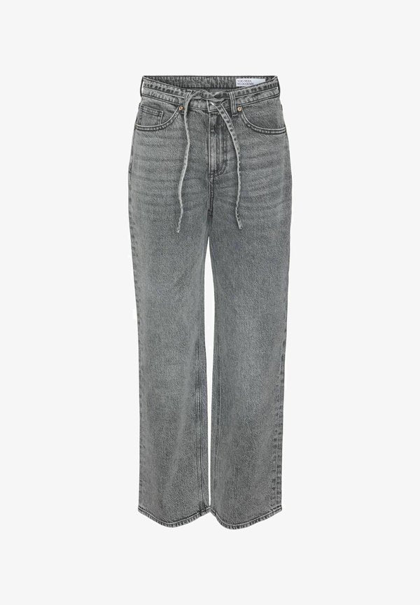 Vero Moda Curve Wide fit VMCTESSA High rise Leg - Wide Leg - medium grey denim