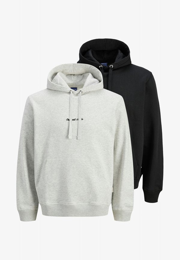 Jack & Jones 2ER PACK - Hoodie - schwarz   hellgrau