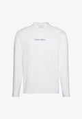 Calvin Klein RELAXED STANDARD LOGO CREWNECK TEE - Long sleeved top - bright white