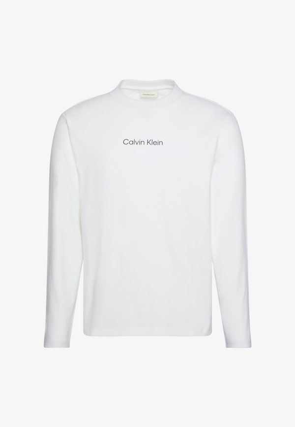 Calvin Klein RELAXED STANDARD LOGO CREWNECK TEE - Long sleeved top - bright white