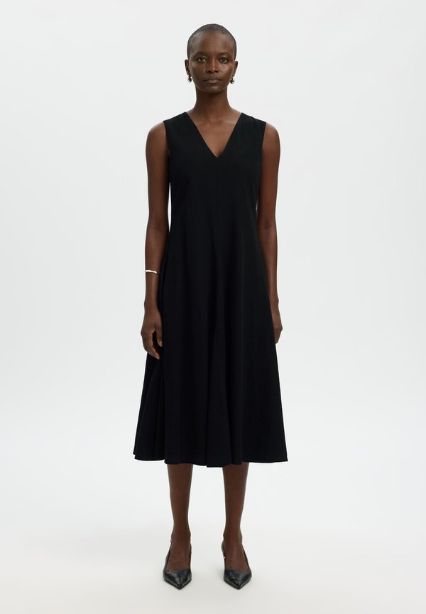 Selected Midi linen blend