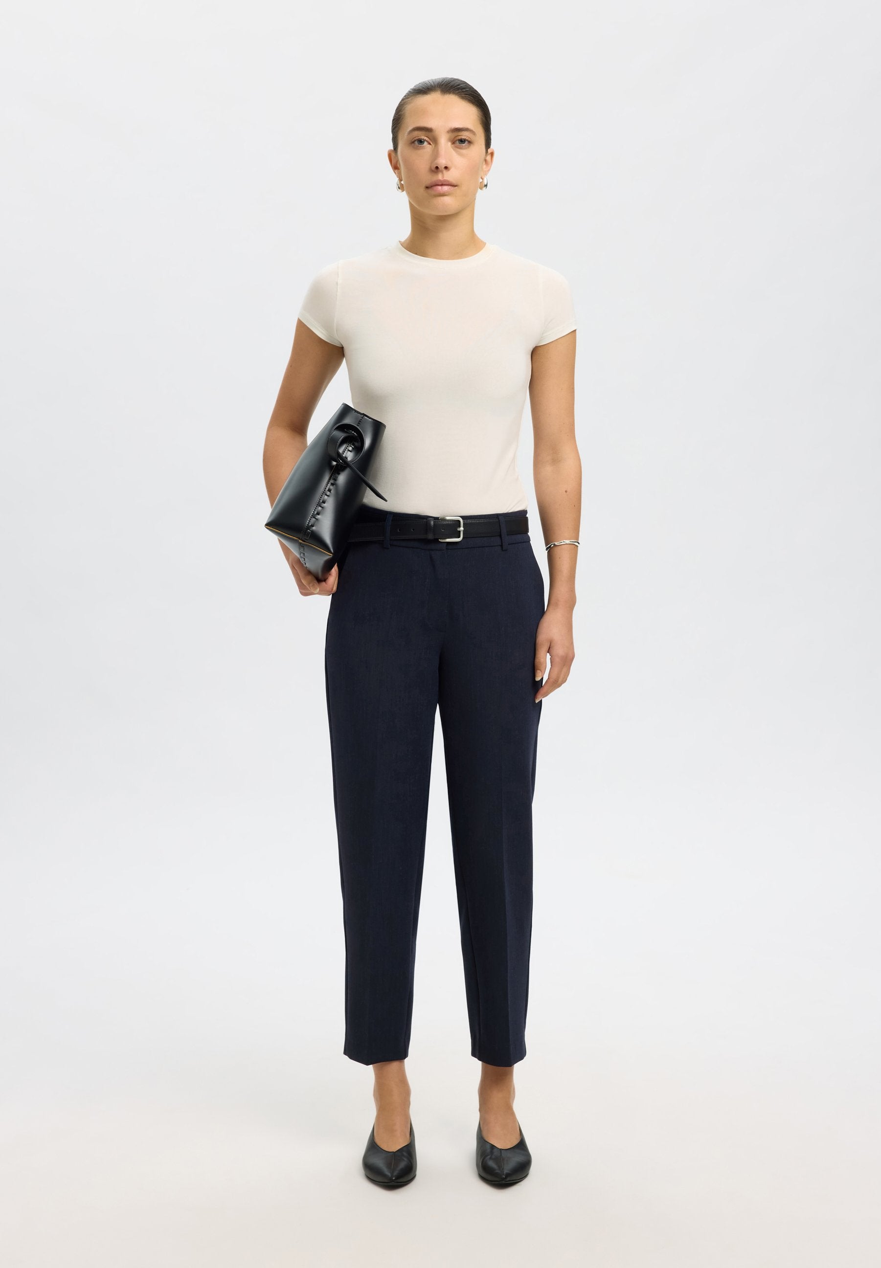 Selected Tapered viscose blend cropped