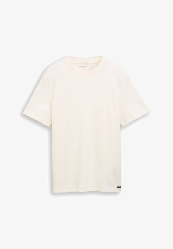 TOM TAILOR MIT WAFFELSTRUKTUR - Basic T-shirt - gardenia white
