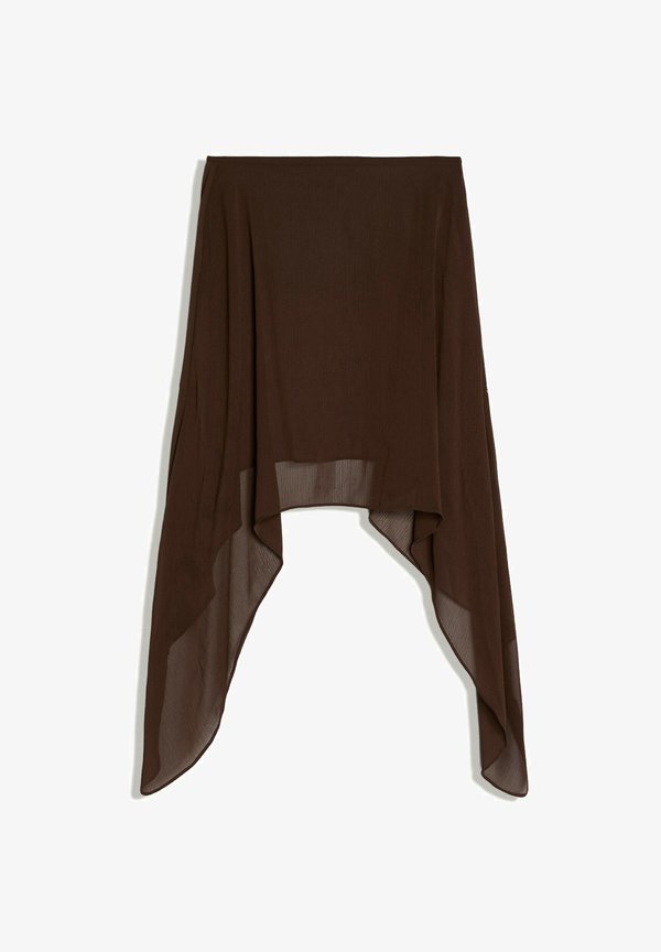 Bershka FLOWING SEMI-SHEER ASYMMETRIC - CAPE - Cape - dark brown