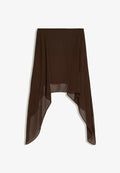 Bershka FLOWING SEMI-SHEER ASYMMETRIC - CAPE - Cape - dark brown