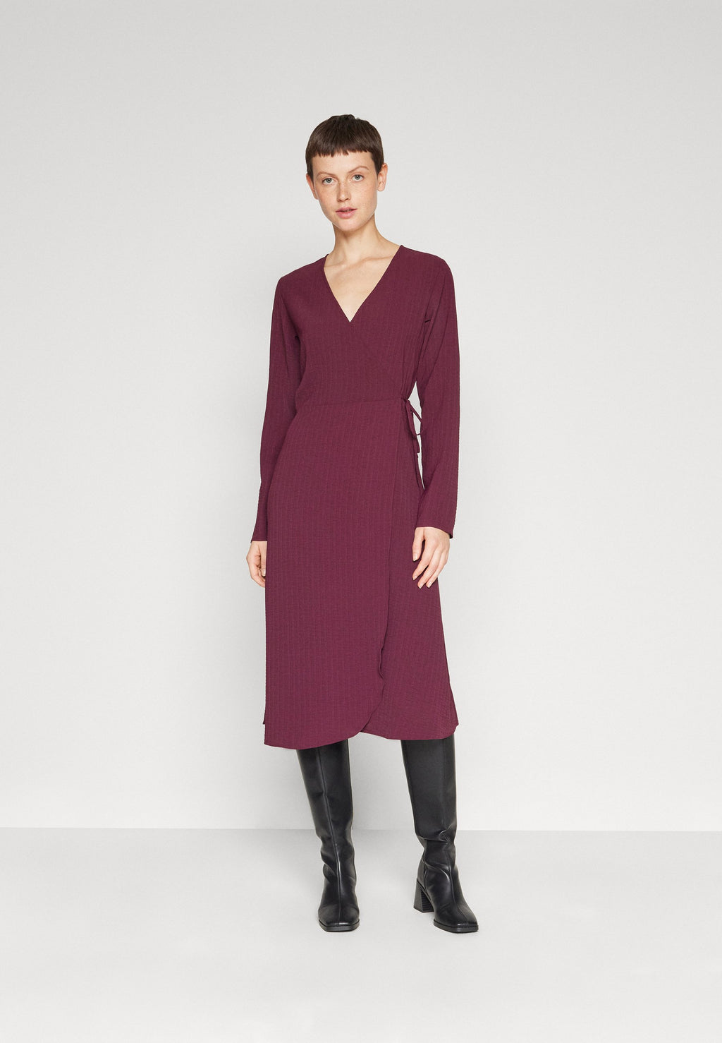 VILA VILOVIE NEW WRAP MIDI DRESS