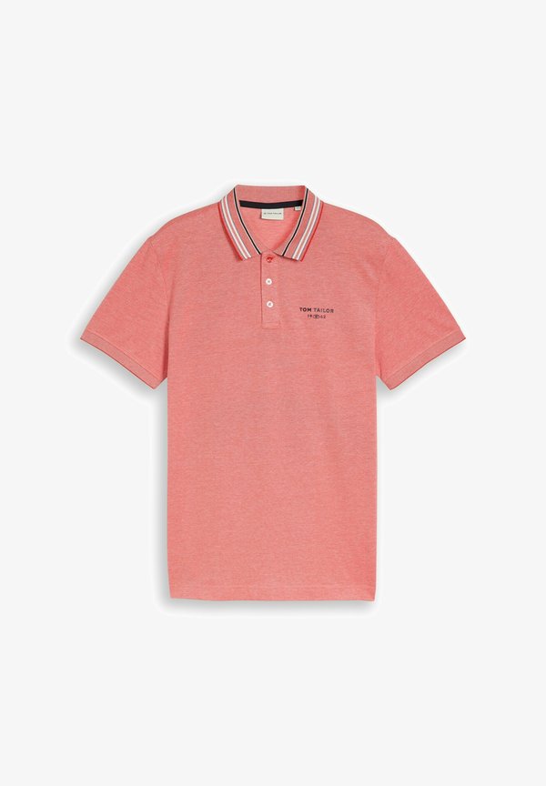 TOM TAILOR PIQUÉ POLOSHIRT MIT LOGO-PRINT - Polo shirt - orange red